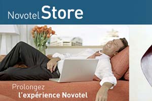 Novotel, marca hotelera de media gama del grupo Accor, quiere reforzar el vínculo con sus clientes desarrollando una tienda online bajo su nombre: novotelstore.com. Novotel, marca hotelera de media gama del grupo Accor, quiere reforzar el vínculo con sus clientes desarrollando una tienda online bajo su nombre: novotelstore.com.