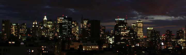 Vista nocturna de Downtown