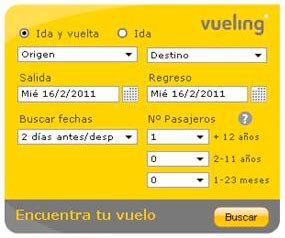 Vueling, línea aérea pionera en Europa en desarrollar un buscador de vuelos 2.0 Vueling, línea aérea pionera en Europa en desarrollar un buscador de vuelos 2.0