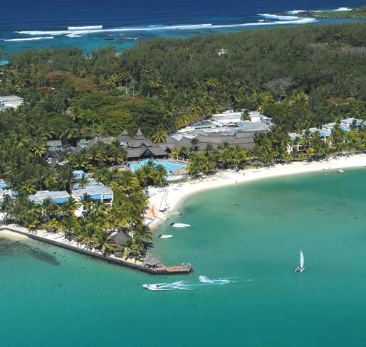 Vista aérea del Hotel Shandrani, en Mauricio